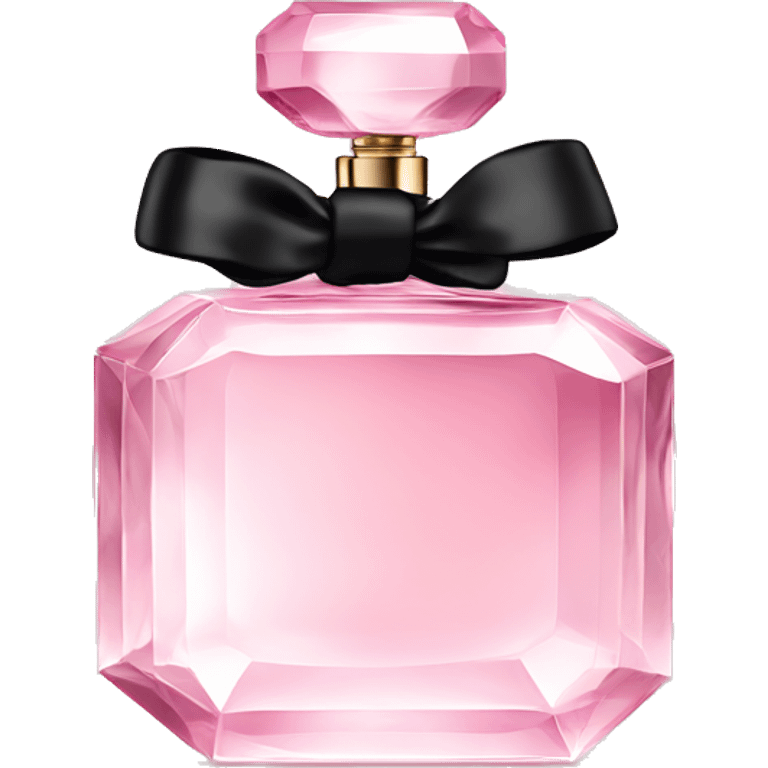 light pink crystal perfume bottle with black ribbon display emoji