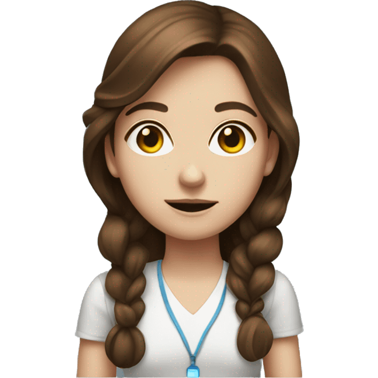 Brown haired girl with blue eyes and a vape  emoji