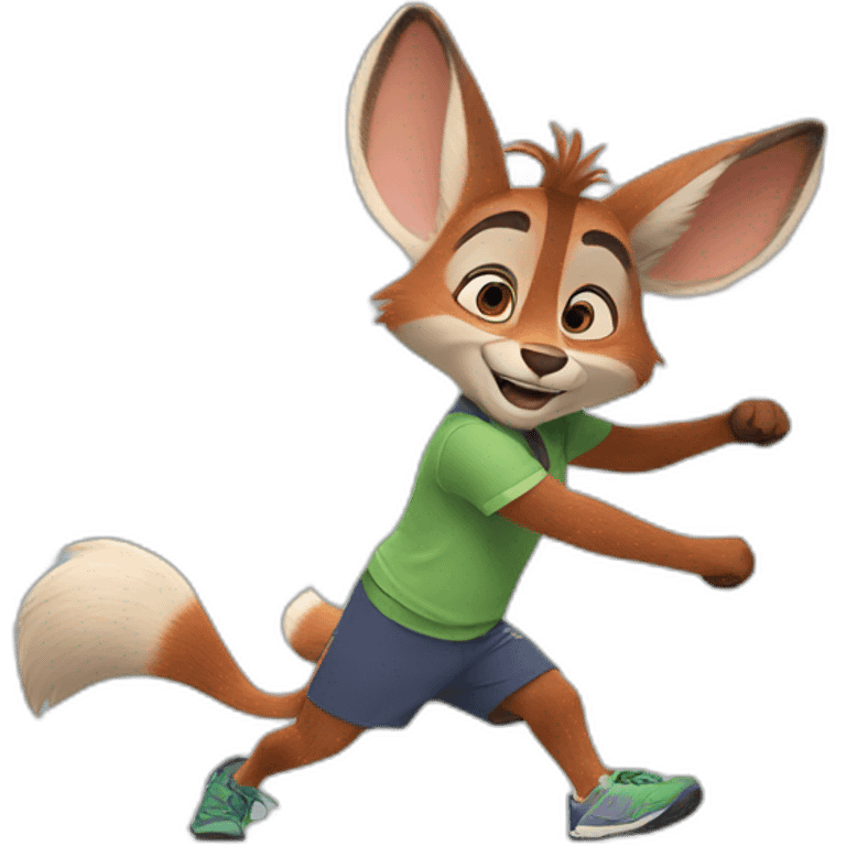 nick wild from zootopia doing sport emoji