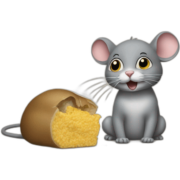 the mouse eats the cat emoji