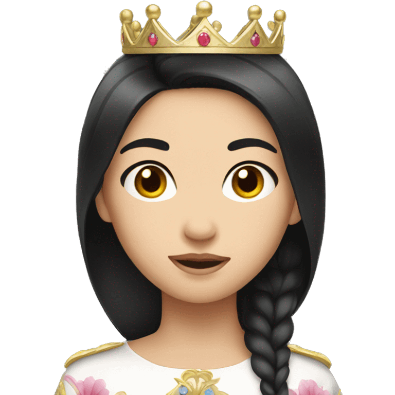 asian girl black haired with crown  emoji