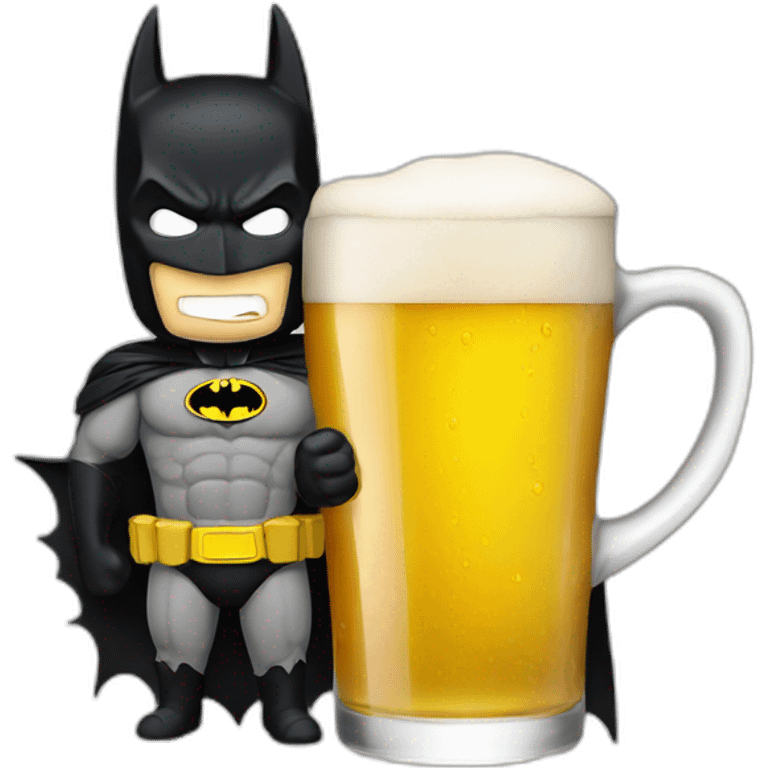 Batman drinking à beer emoji