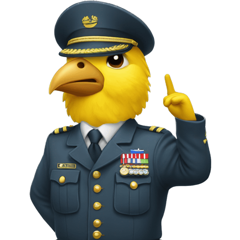 canary bird doing military salute emoji