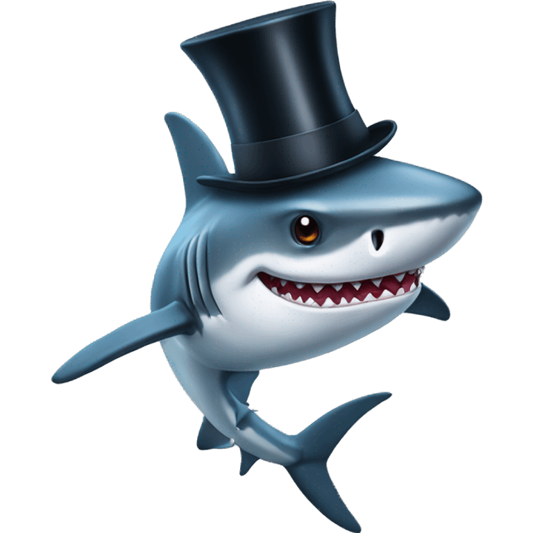 Shark with a top hat emoji