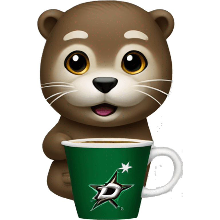 Dallas Stars otter with a coffee emoji