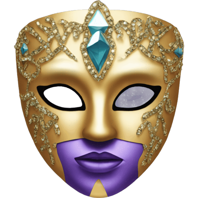 gold bedazzled masquerade mask  emoji