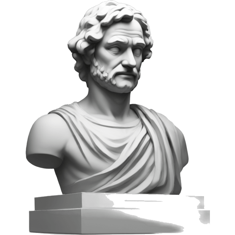 philosopher statue, portrait, minimal, logo, monochrome emoji