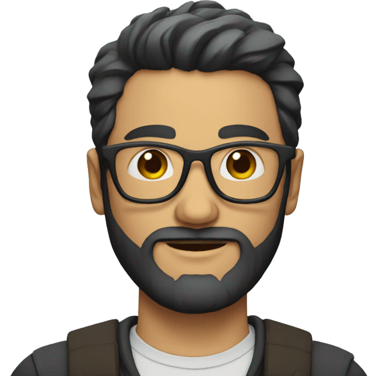 A man with beard and square glasses emoji