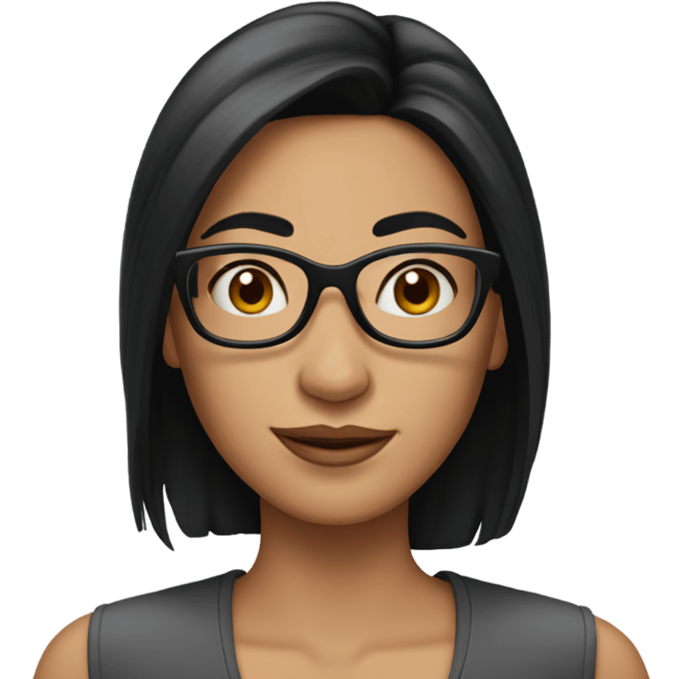 Create Disney woman emoji of woman with long straight black hair and glasses with fair skin emoji