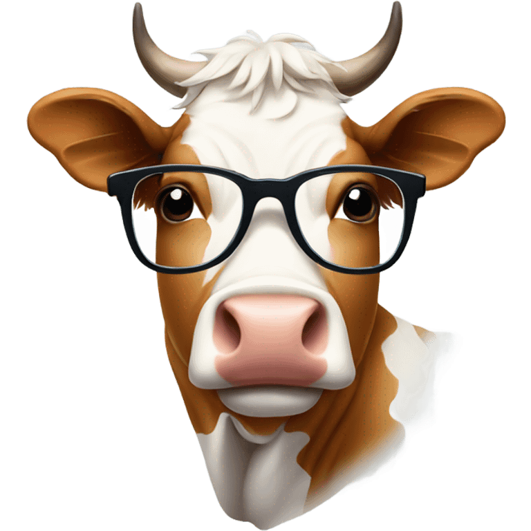 cow wearing glasses  emoji