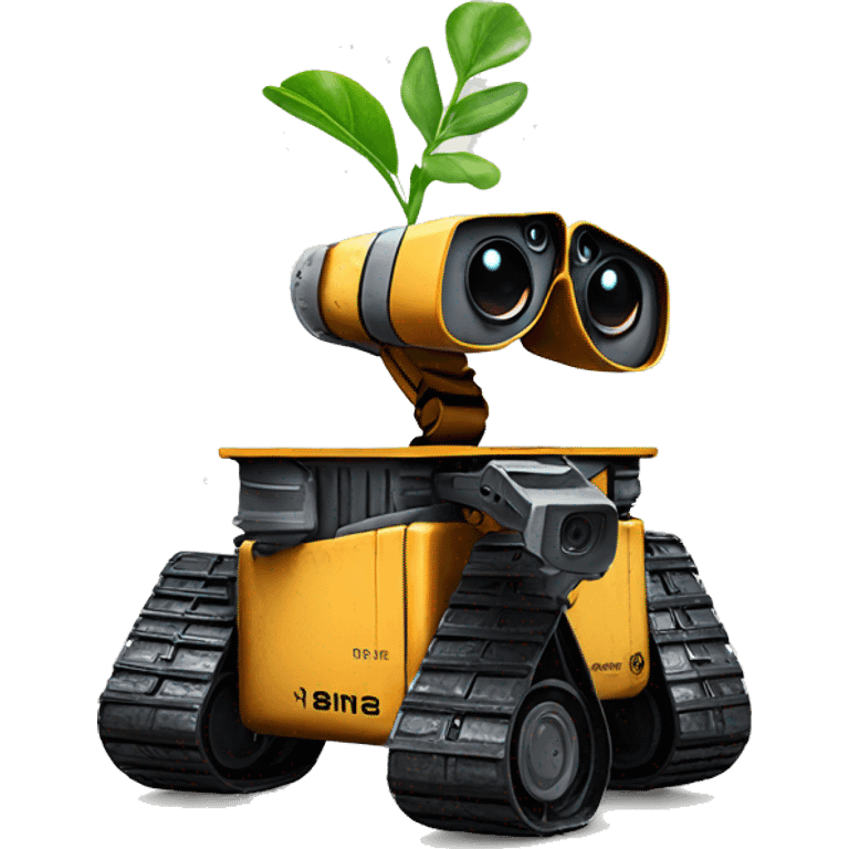 wall-e with pot plant emoji