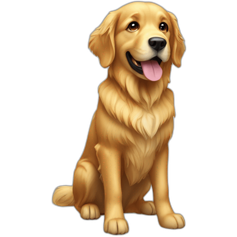 Dog golden retriever full-height emoji