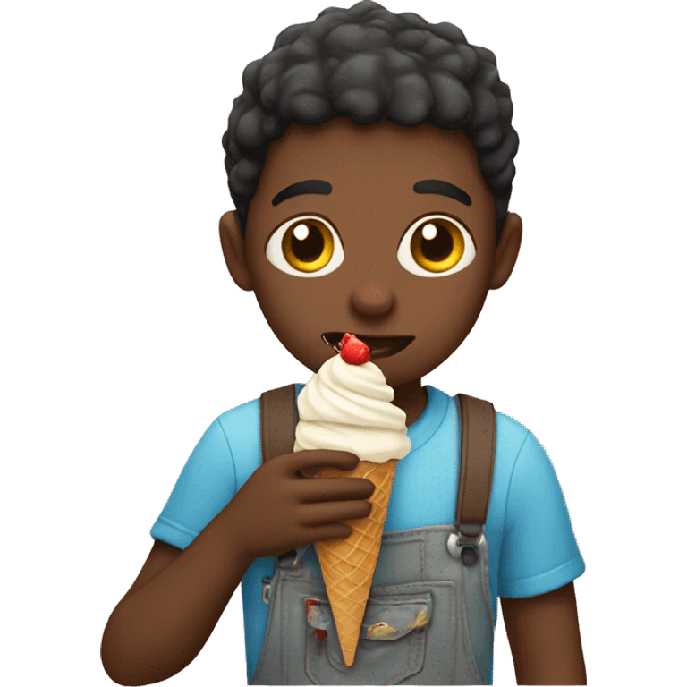 boy eating ice cream emoji