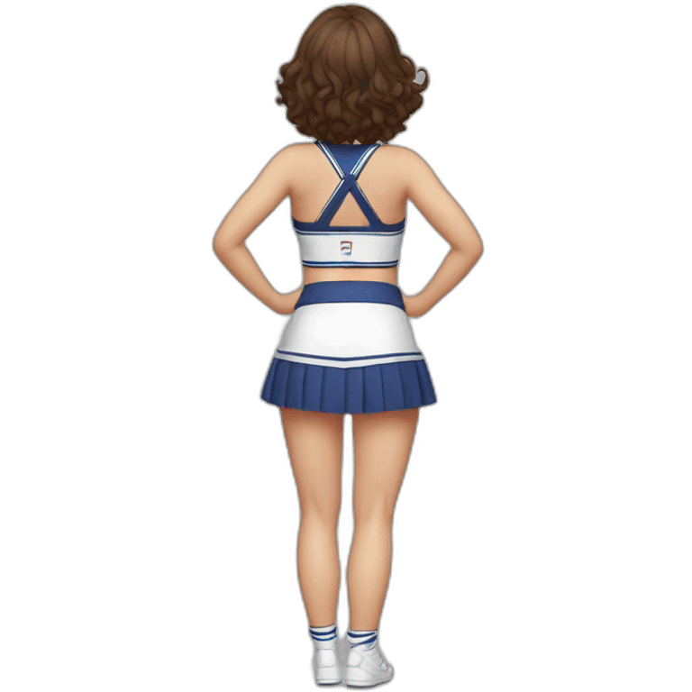 Back view Full body curvy beauty cheerleader short skirt skirt dancing kankan emoji