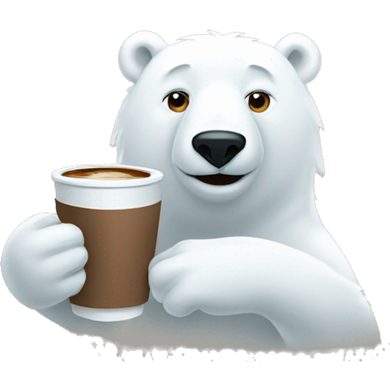 Polar bear drinking coffee emoji