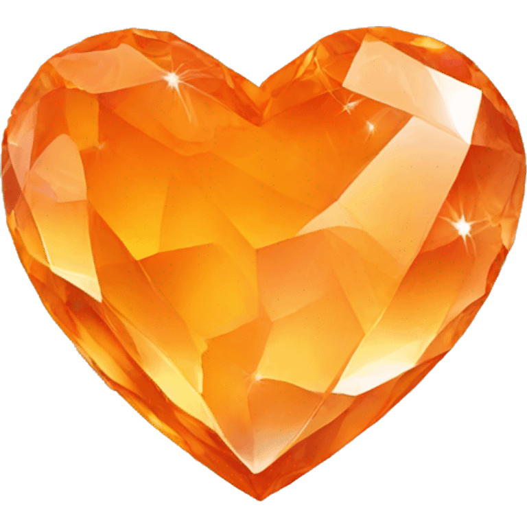 Orange crystal heart emoji