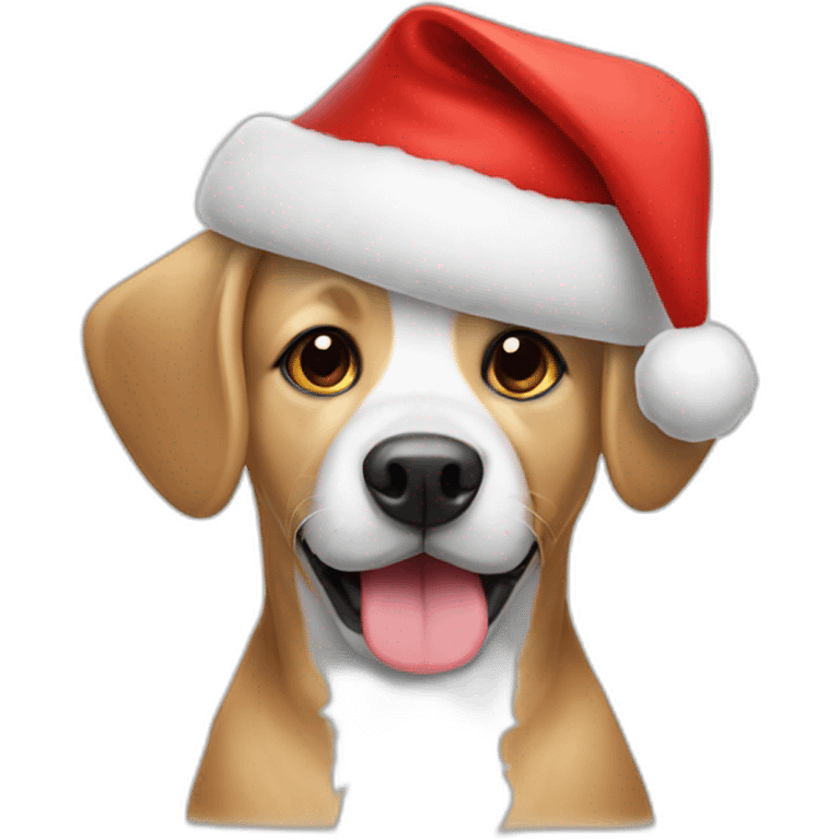 dog in santa hat emoji