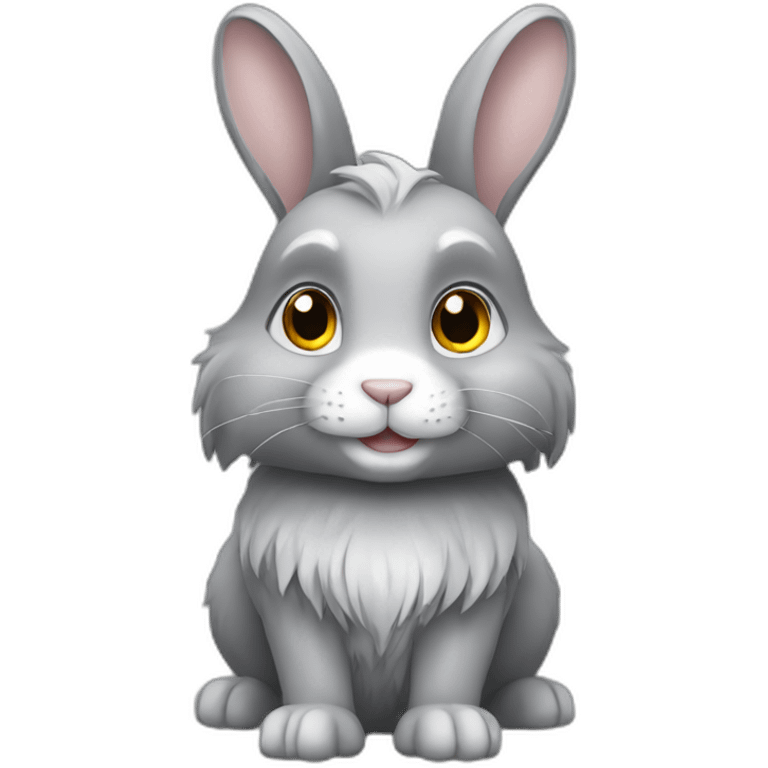 gray long-haired rabbit emoji