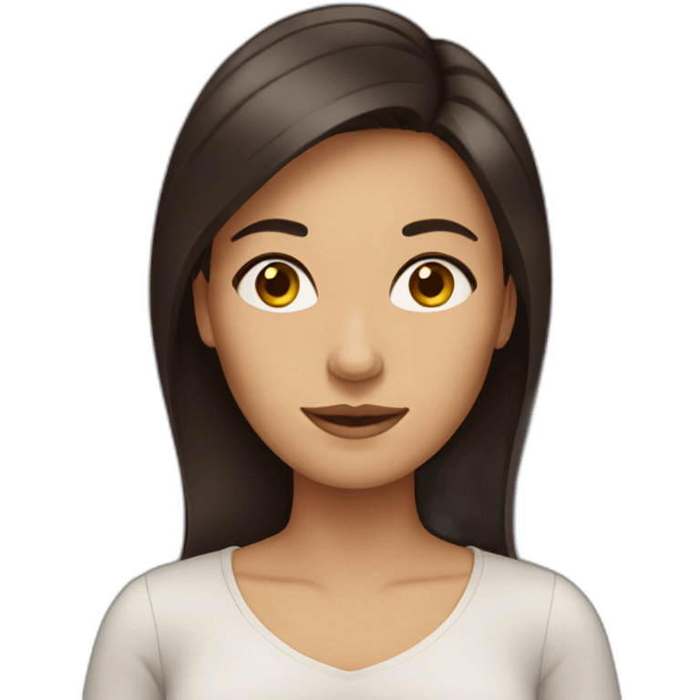 woman with dark brown hair  emoji