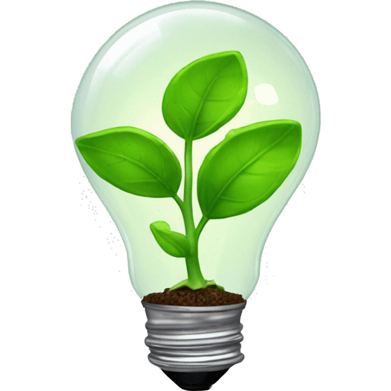 a plant sprout inside an idea lightbulb emoji