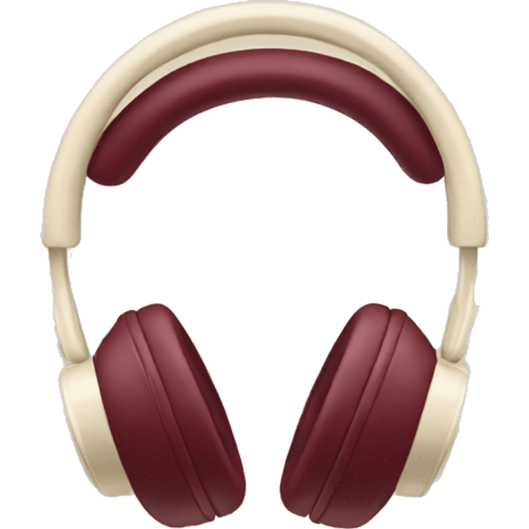 burgundy and cream headphones emoji