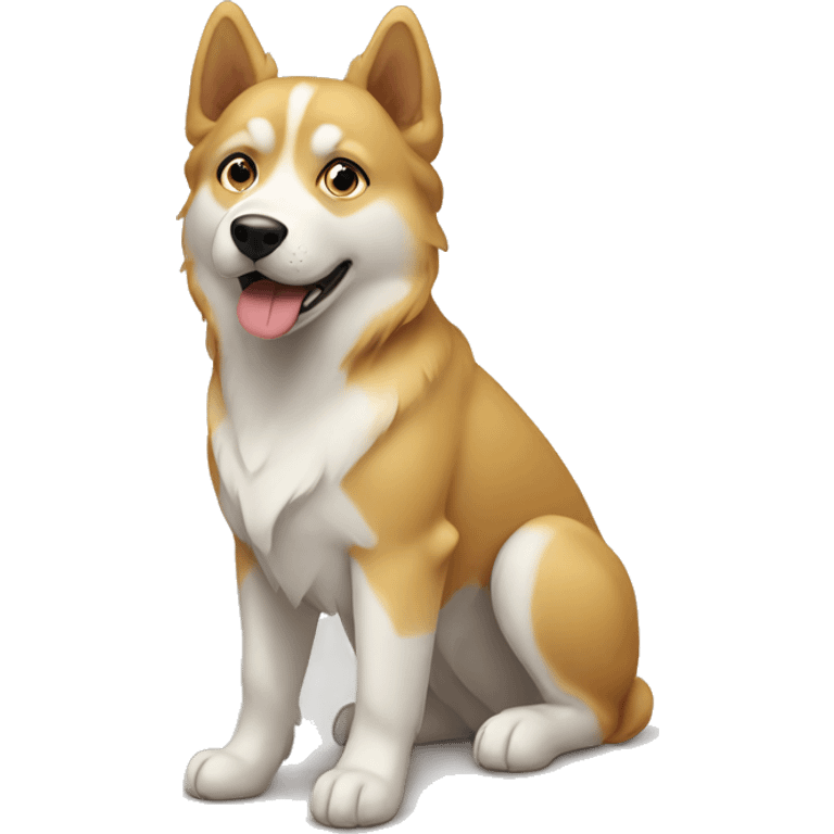 Golden dog with husky  emoji