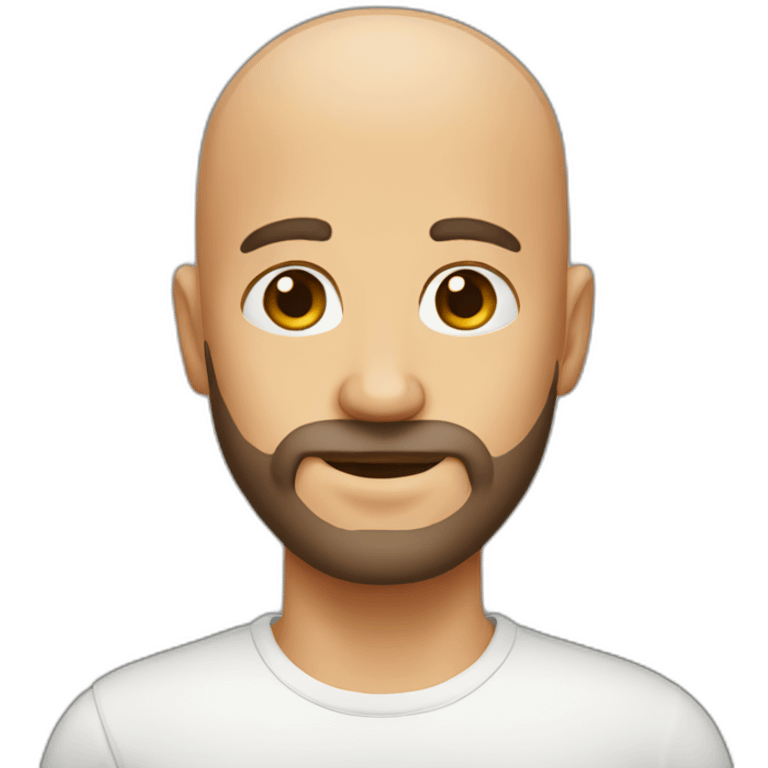 A bald bearded face emoji