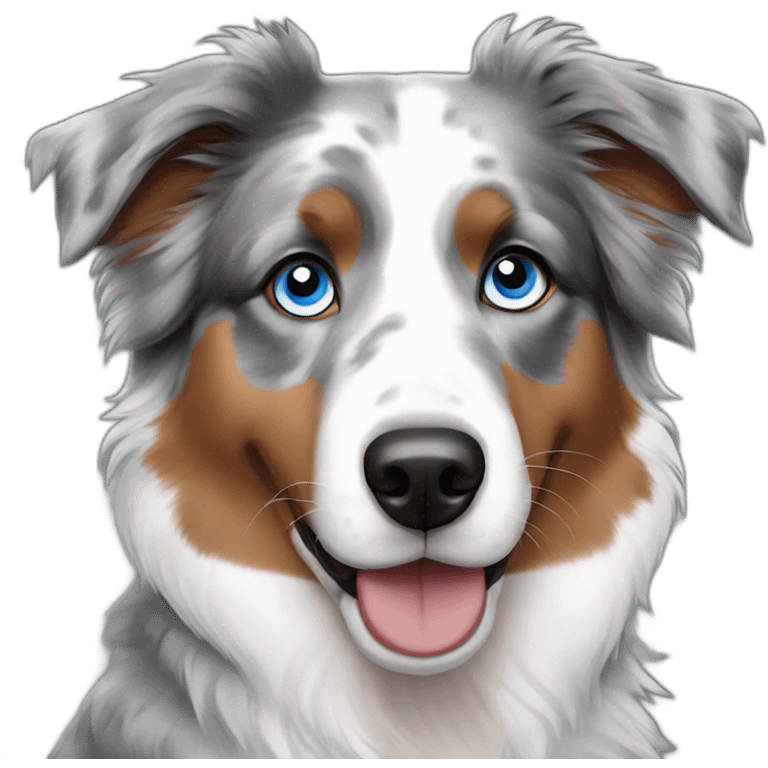 blue eyes dog australian shepherd emoji