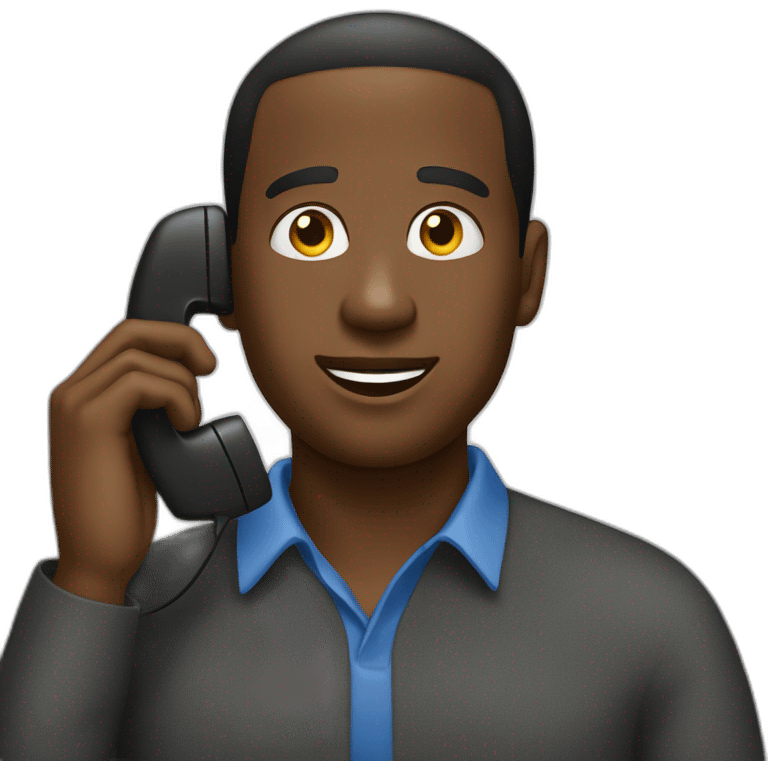 black man on a phone call emoji