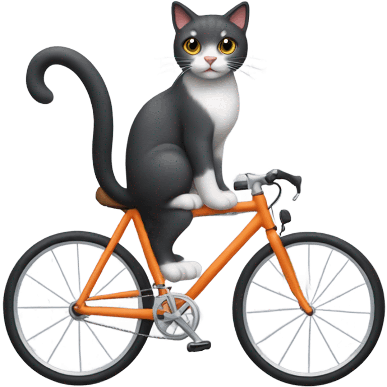 A cat riding a bike emoji