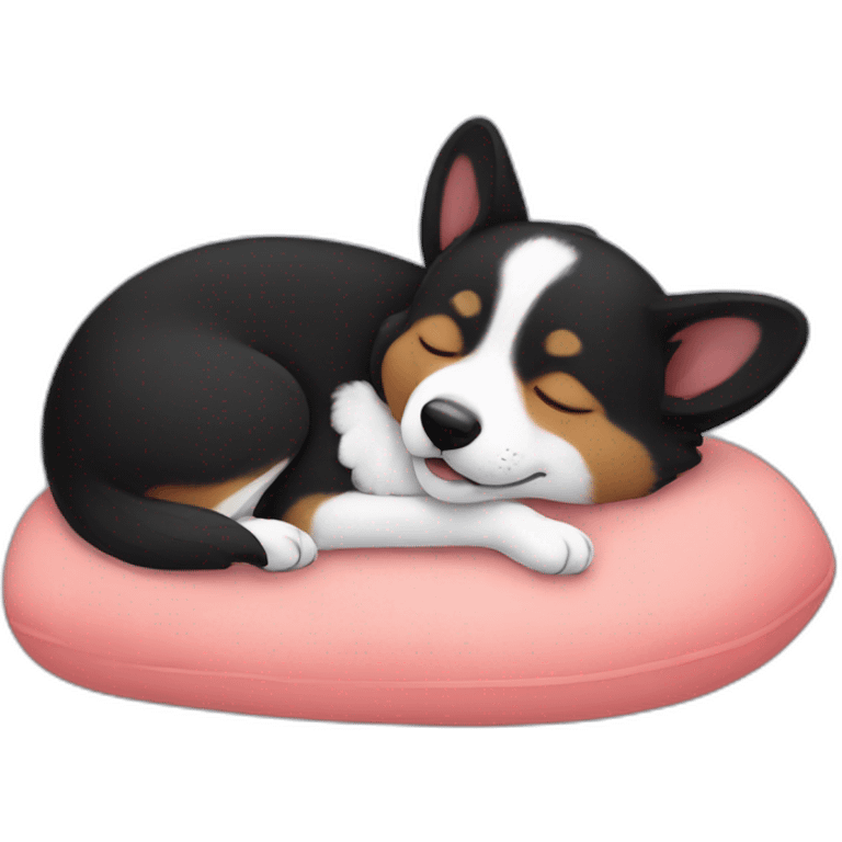 Black corgi sleep emoji