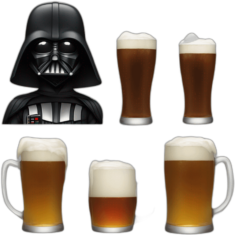 Dark Vador drink a beer emoji