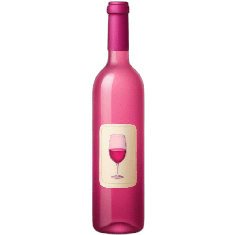 bottle of pink wine emoji