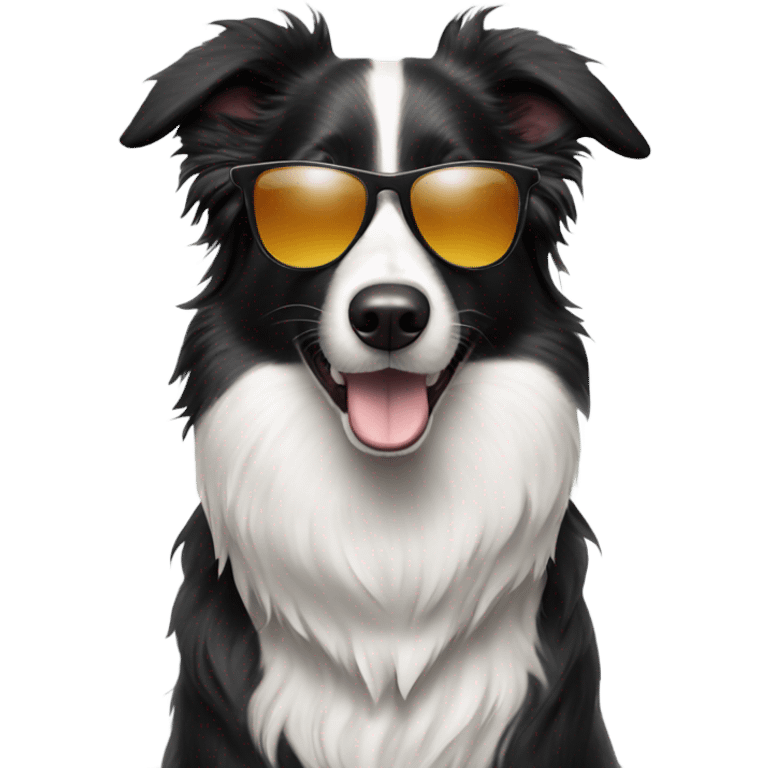 Border collie wearing sunglasses emoji