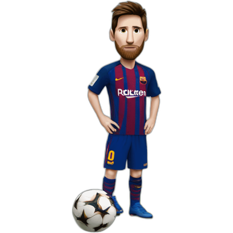 Messi with a ball emoji