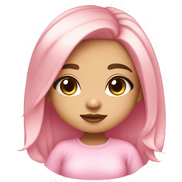 Chibi girl in pink, cute, chubby cheeks that loves fashion and everything nice that can be use as a logo emoji