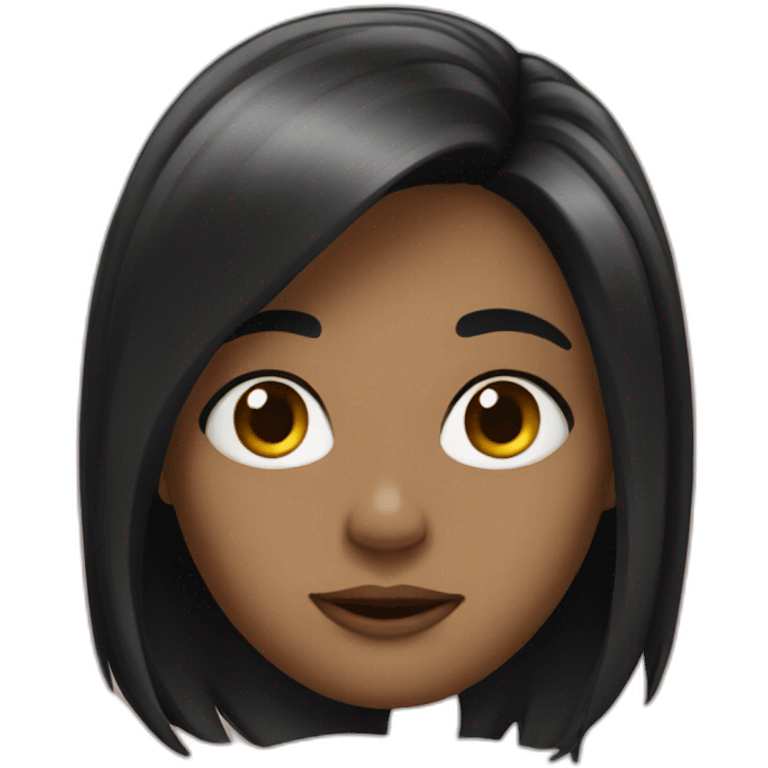 Black hair Dena emoji