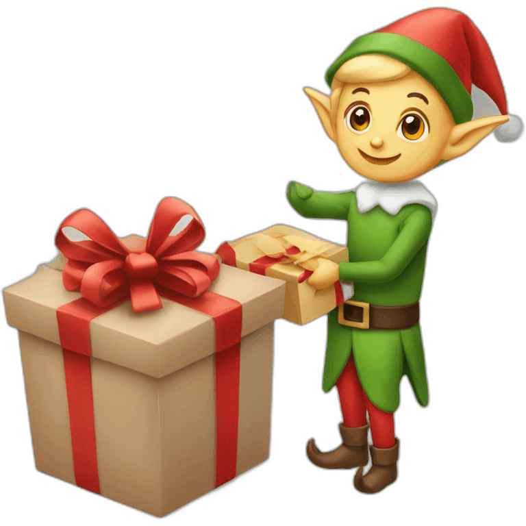 Elf delivering Christmas gift emoji