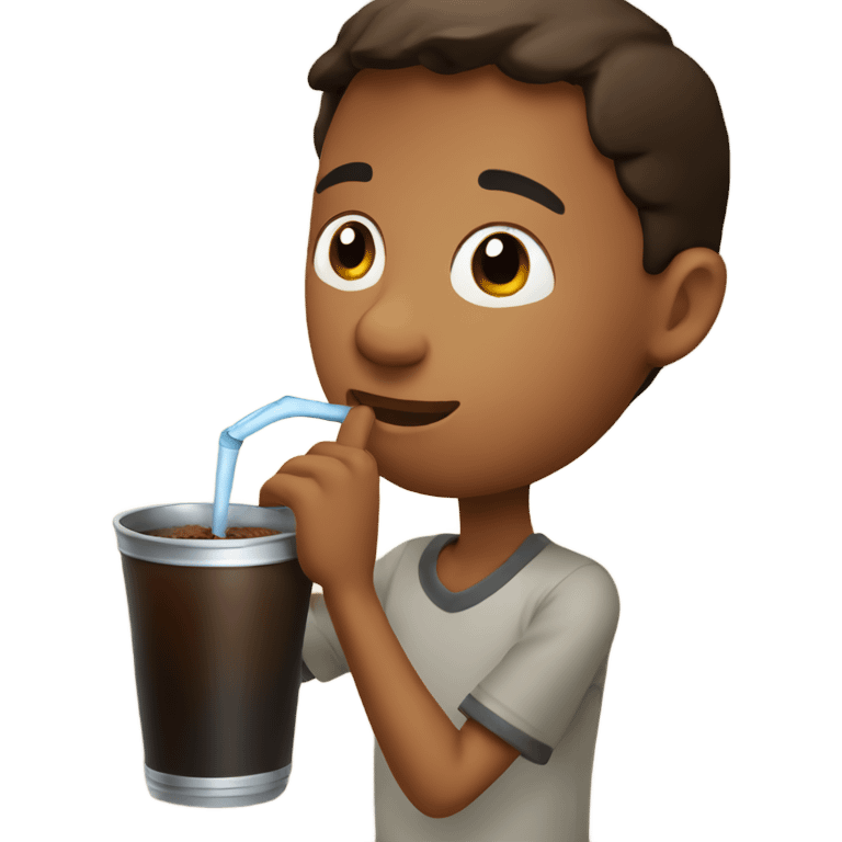 A boy drinking mate emoji