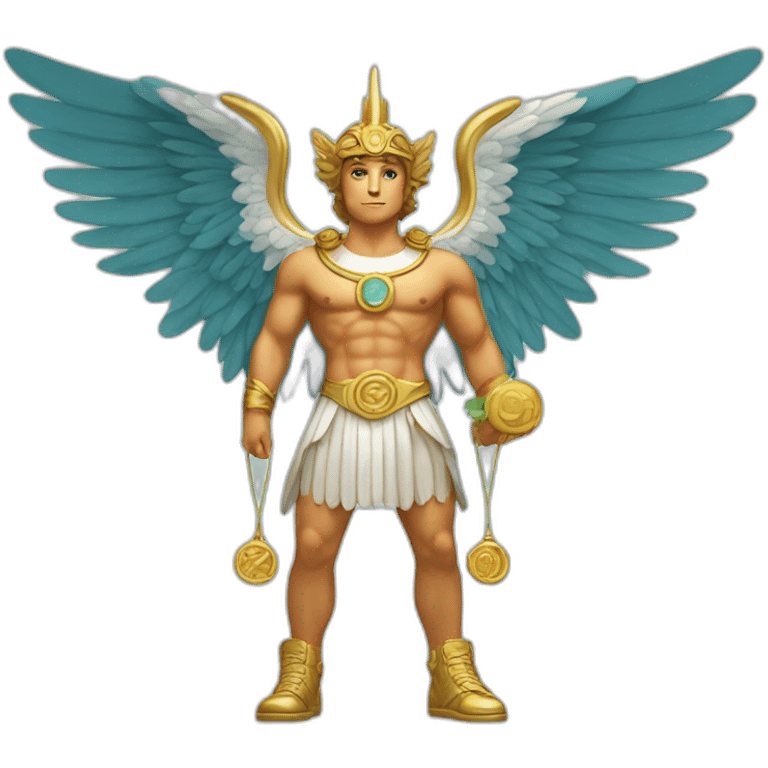 Hermes mythologic god with wings shoes emoji