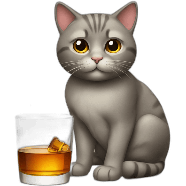 Cat drinks whiskey emoji