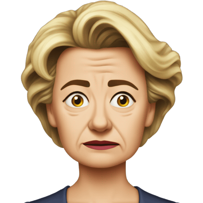 Ursula von der Leyen very sad emoji