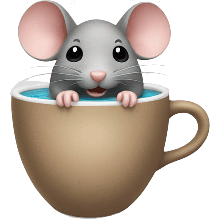 mouse swimming in coffee cup emoji