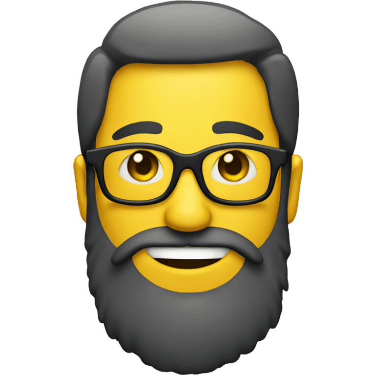 Yellow smile with dark glasses and beard emoji