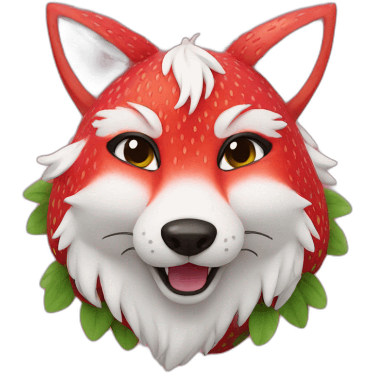 strawberry themed fox fursuit emoji