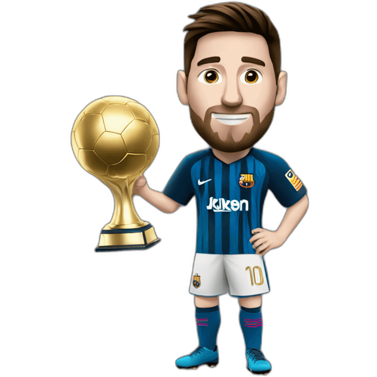 Messi avec le trophée du ballon dor emoji