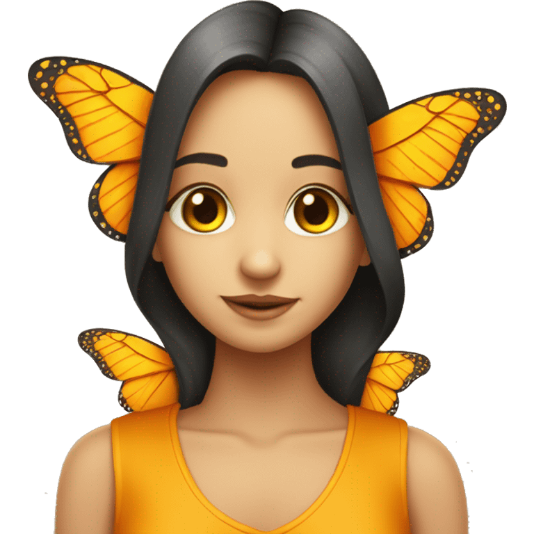 Borboleta laranja com amarelo  emoji