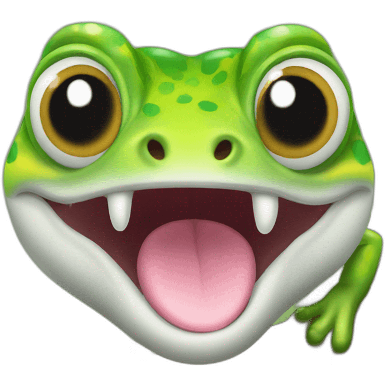 gecko with tongue hanging out emoji