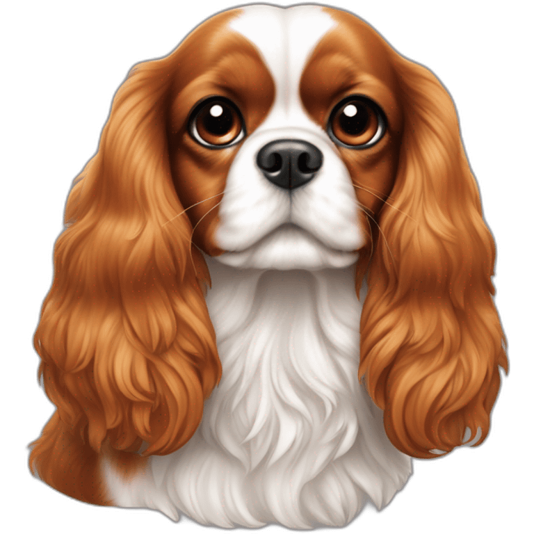 Un cavalier King Charles avec un papillon sur la truffe emoji