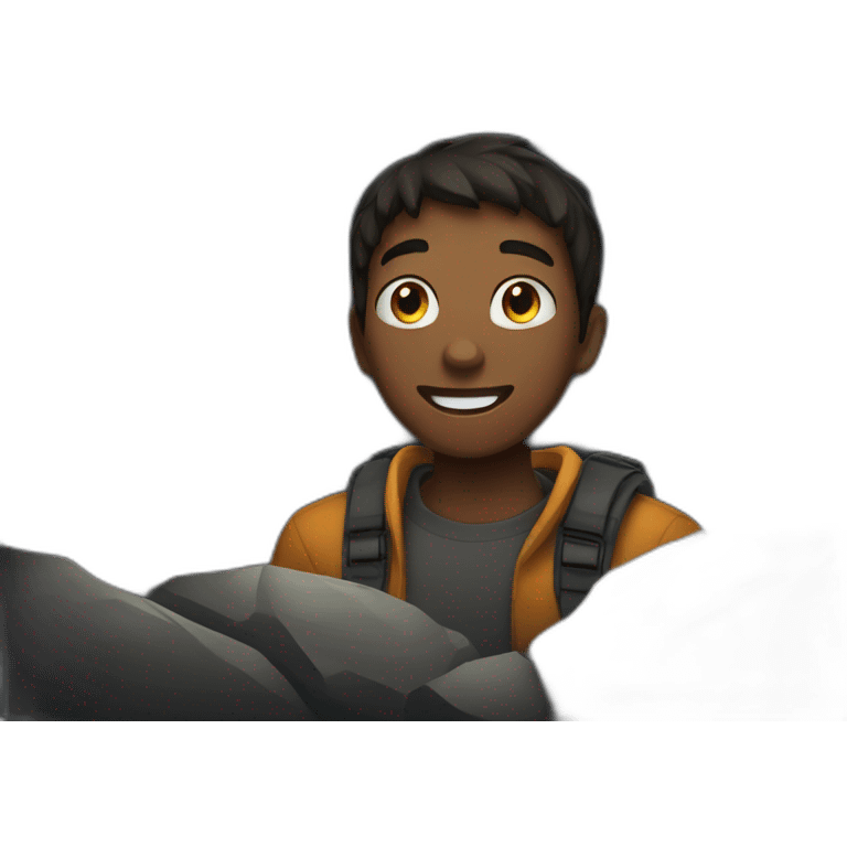 Teen boy in a Dark cave  emoji